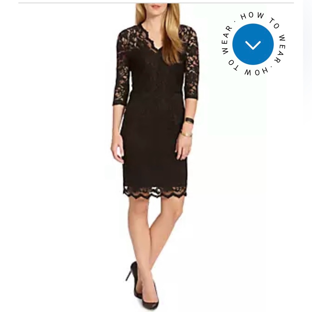 Karen Kane
V-neck Scallop Hem Lace Dress  nwt